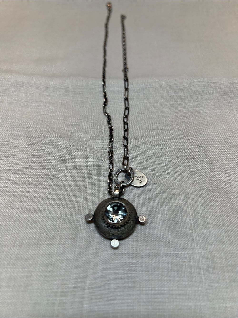 Jessi Taylor, Silver-Tone Round Crystal Pendant Necklace